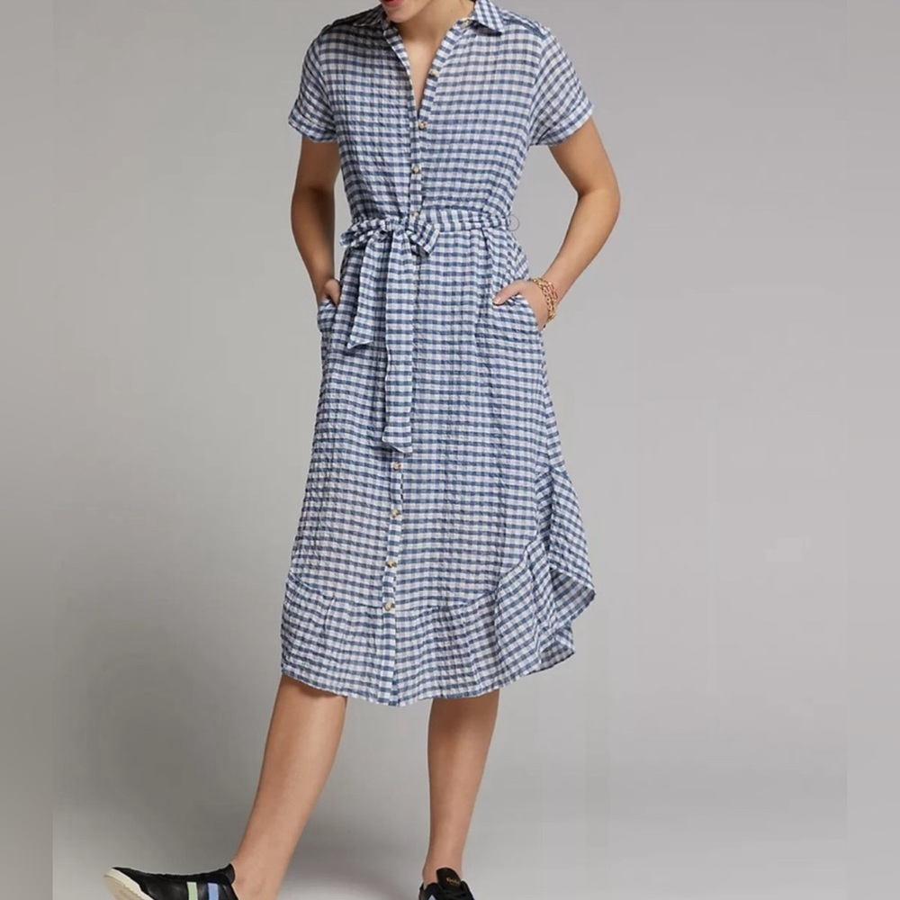 Anthropologie x Maeve Finley Gingham Shirt Dress